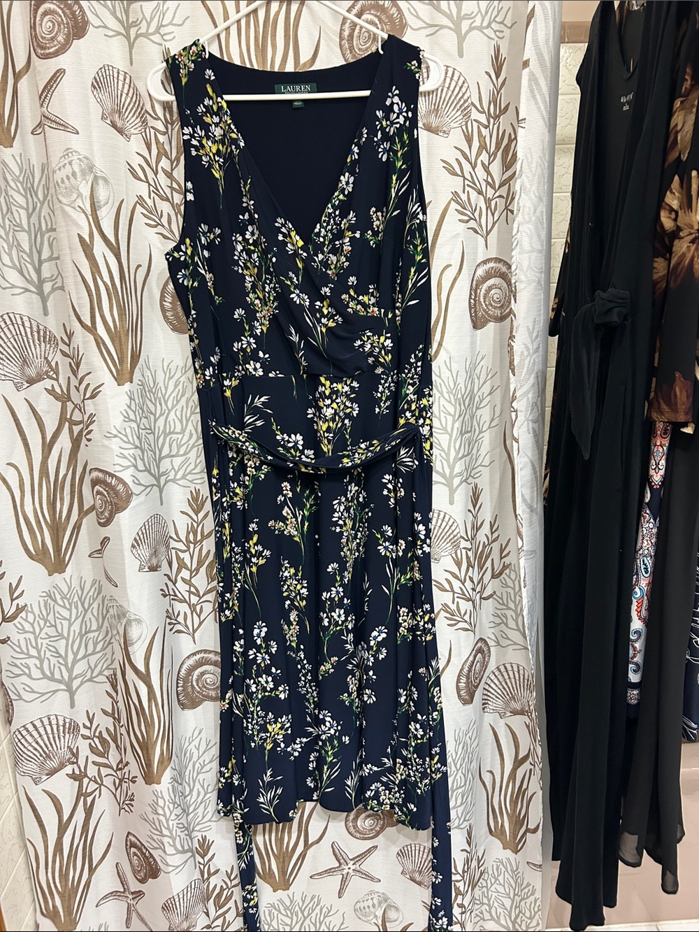 Ralph Lauren Navy Dress with Green Script Label